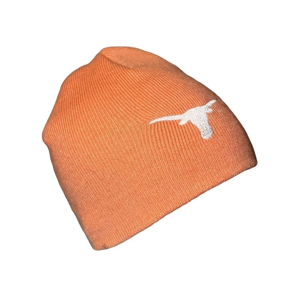 Youth Pinkish Texas Longhorn Basic Knit Bullhorn Beanie Hat Girls Winter Hat
